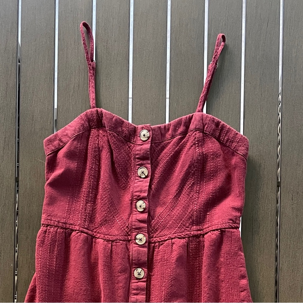 Universal Thread Front Button Rayon Linen Midi Su… - image 7